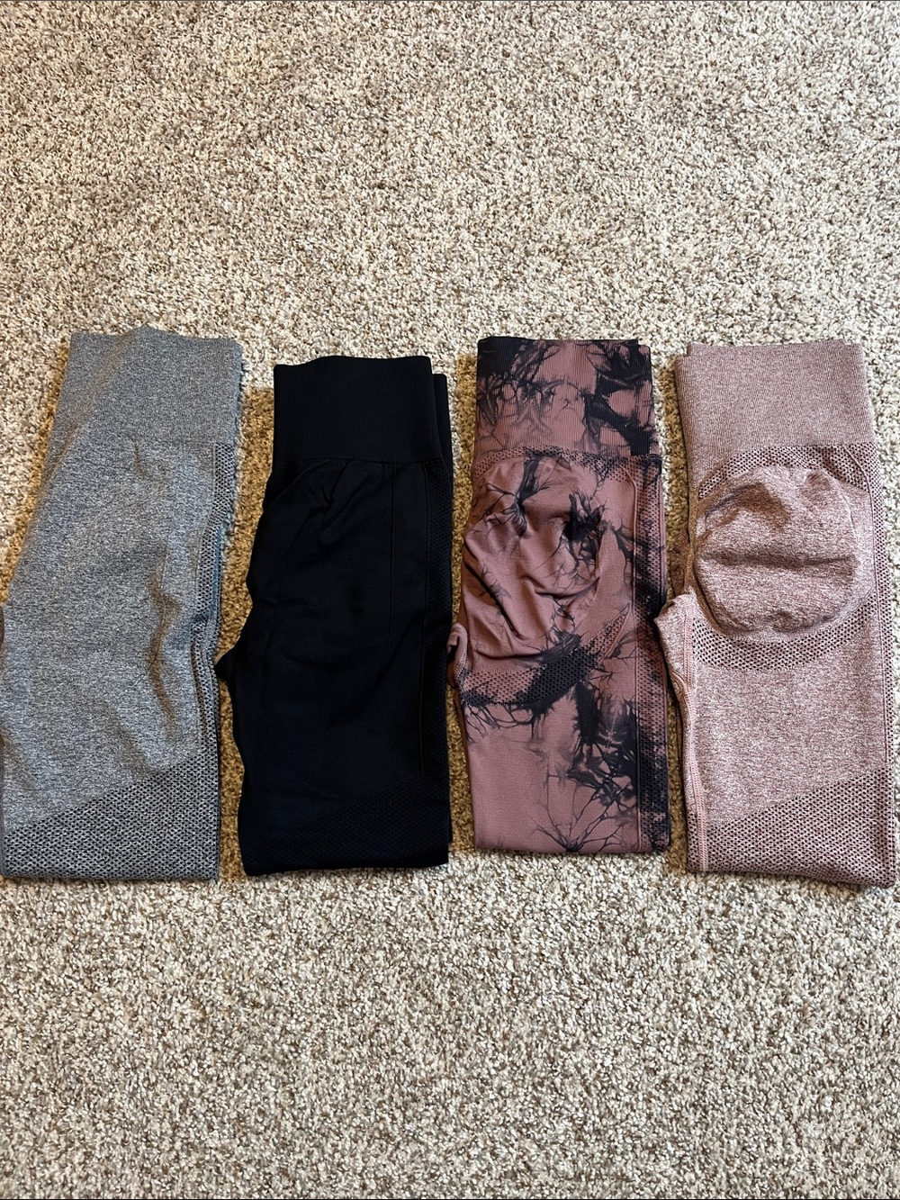Women's Active Legging Set — Gray, Black, Mauve Tie-Dye, Mauve
